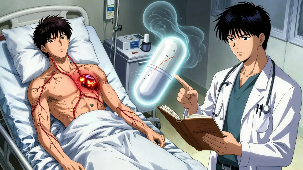 Split scene of transplant patient before and after using a medication journal to track drug levels