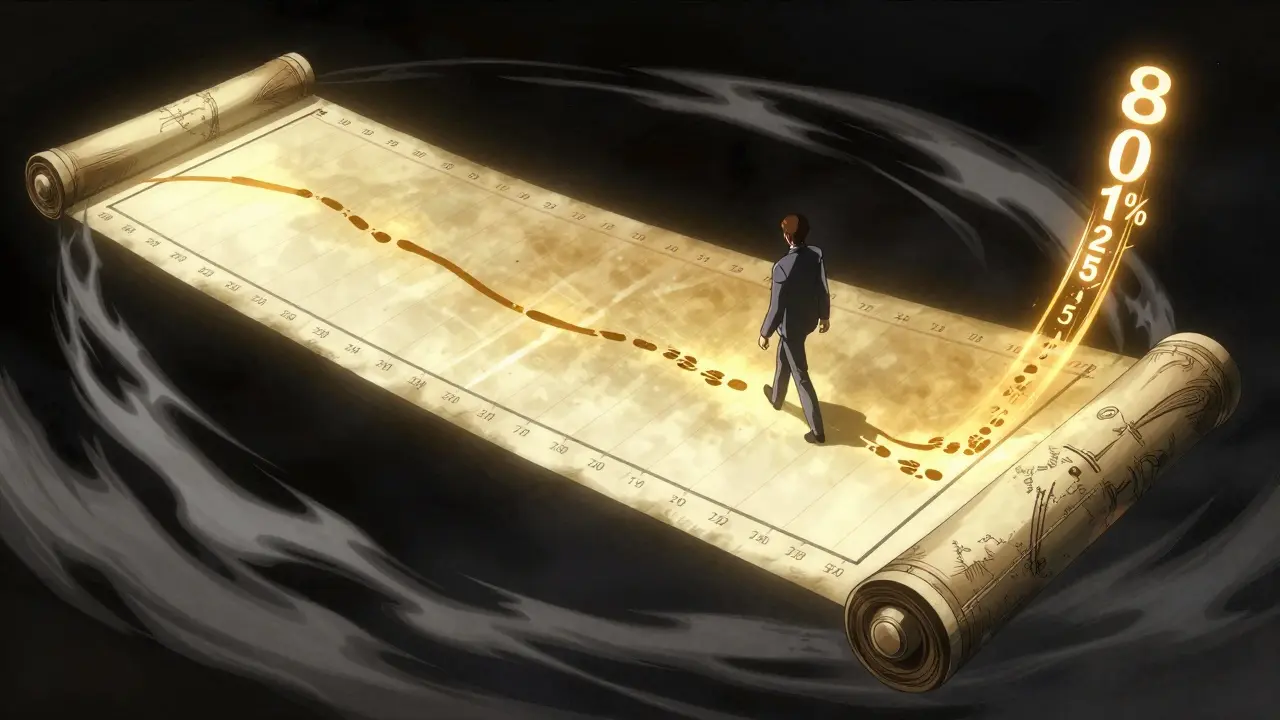 Two drug formulations walk side by side along a glowing AUC curve, their paths marked by golden trails within a defined regulatory boundary.