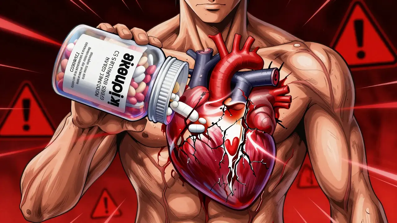 Weight loss pill causing heart damage with sibutramine, dynamic medical emergency scene.