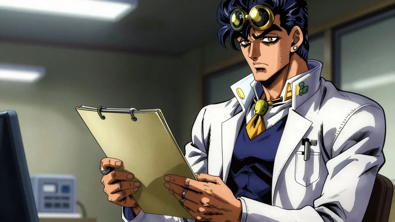 Doctor analyzing sleep study results.