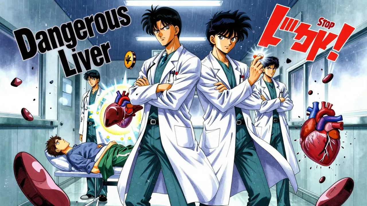 Medical team defending statin use as protective light shields liver and heart from crumbling myths.