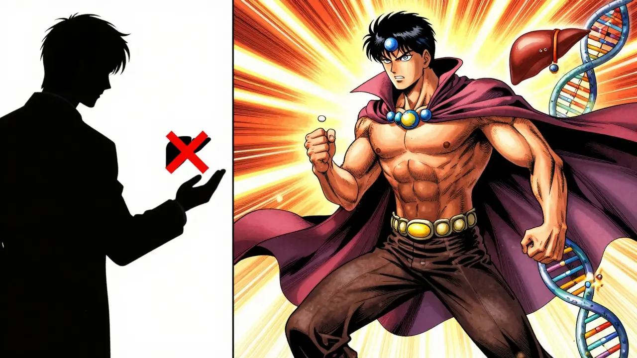 Patient transformed into a hero with statin-powered energy, overcoming outdated medical myths.