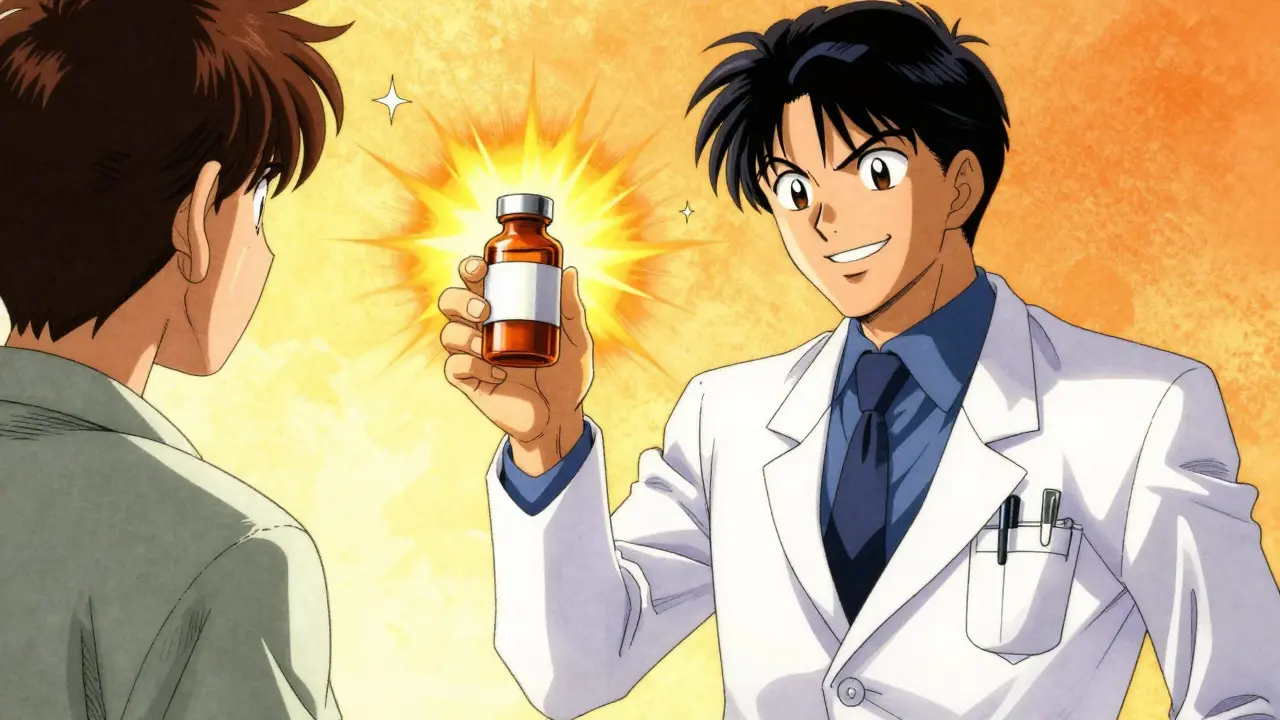 Charismatic doctor explaining the benefits of generic medication to a patient